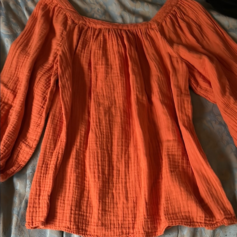 Orange Off-Shoulder Women's Top